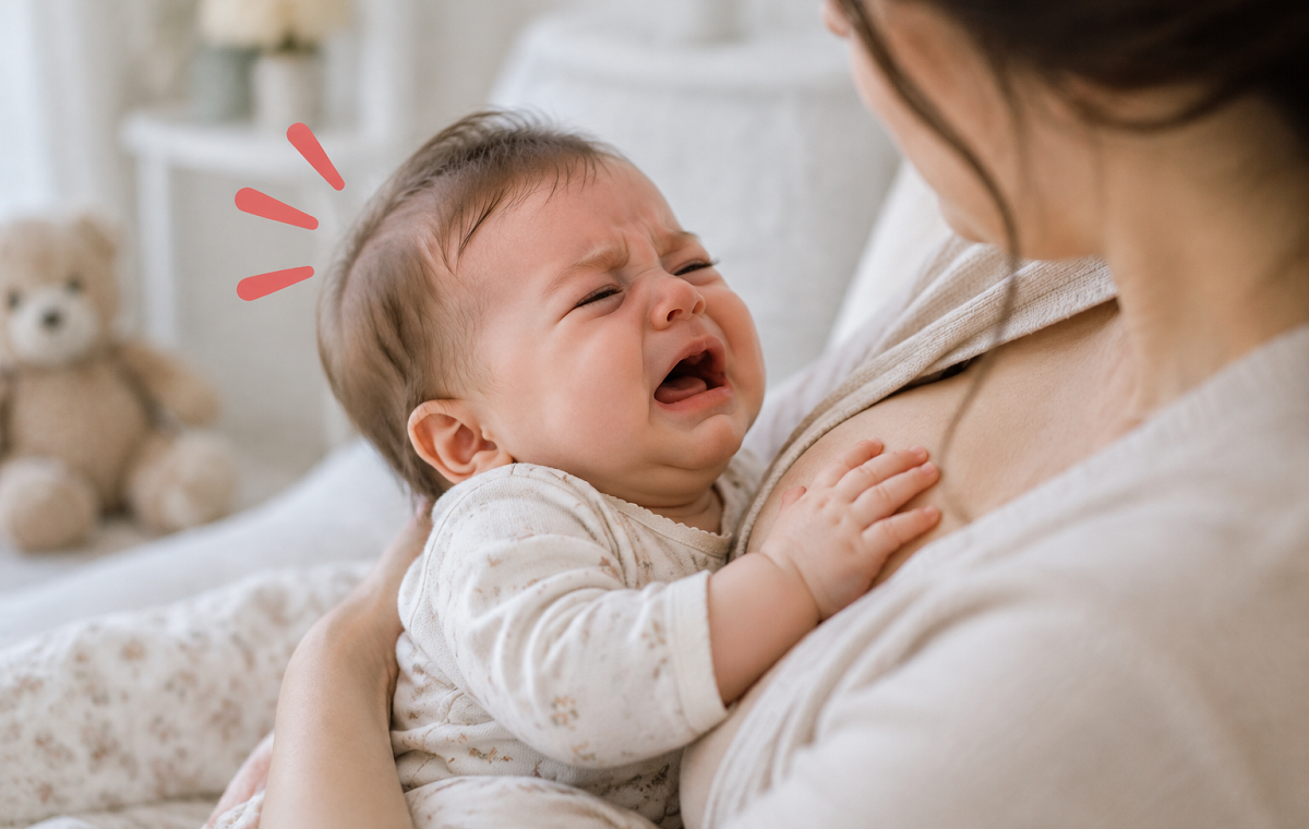 گریه نوزاد هنگام شیر خوردن نشانه چیست؟ بررسی علت‌های مهم و روش‌های رفع مشکل