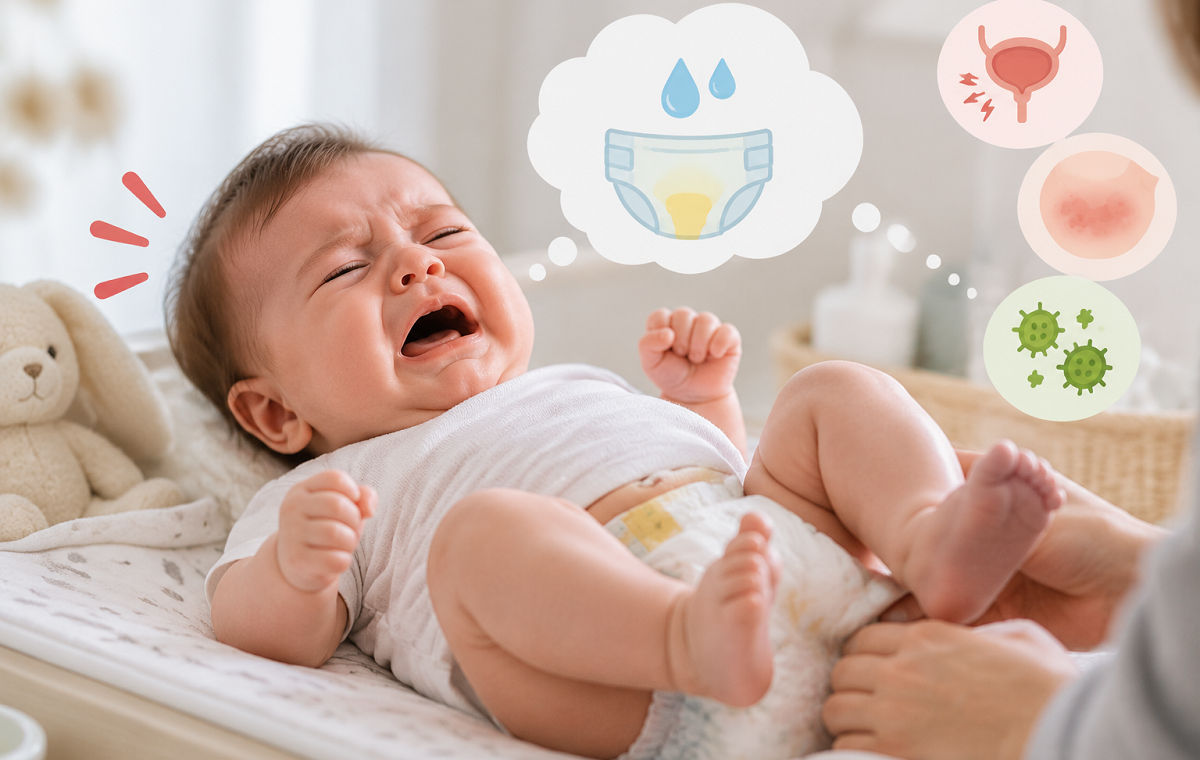 گریه نوزاد هنگام ادرار کردن نشانه چیست؟ بررسی علت‌های رایج و زمان مراجعه به پزشک
