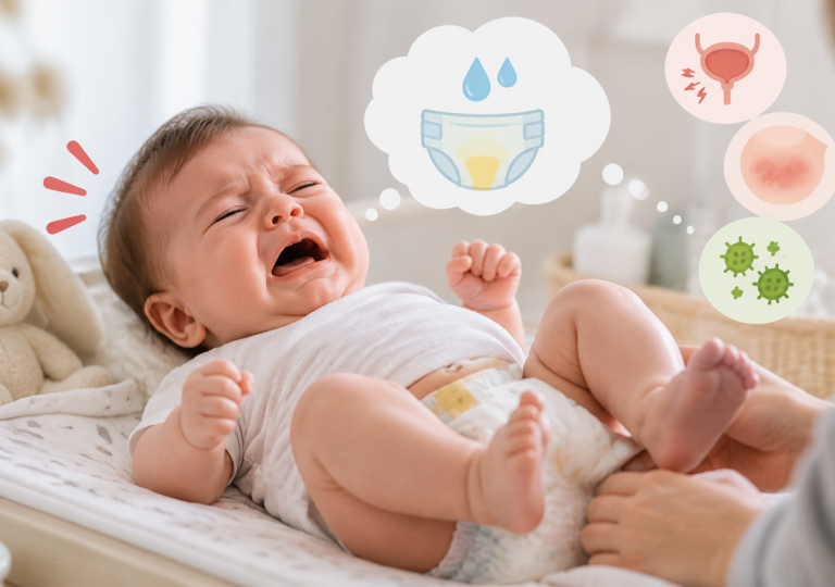 گریه نوزاد هنگام ادرار کردن نشانه چیست؟ بررسی علت‌های رایج و زمان مراجعه به پزشک