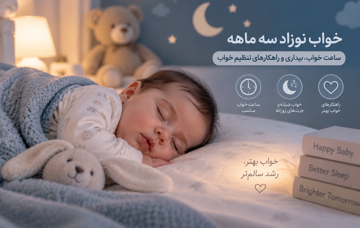 خواب نوزاد سه ماهه چگونه باید باشد؟ برنامه خواب، علت بی‌نظمی و روش‌های تنظیم خواب کودک