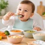 چه غذاهایی برای نوزاد ۸ ماهه مناسب است؟ برنامه غذایی کامل ماه هشتم نوزاد