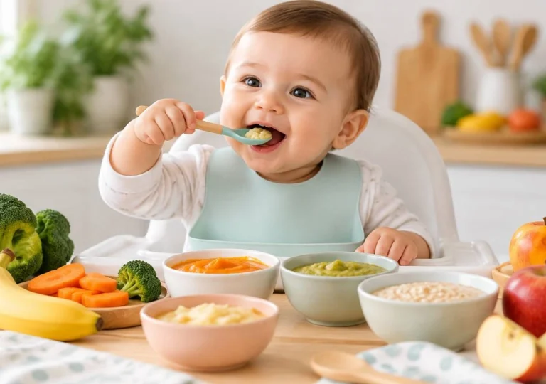 چه غذاهایی برای نوزاد ۸ ماهه مناسب است؟ برنامه غذایی کامل ماه هشتم نوزاد