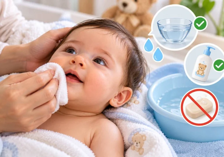صورت نوزاد را با چی بشوریم؟ بهترین روش شست‌وشوی پوست حساس